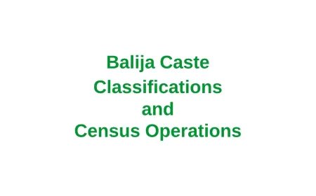 Balija Caste Classifications and Census Operations