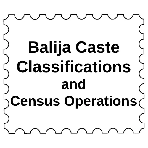 Balija Caste Classifications and Census Operations